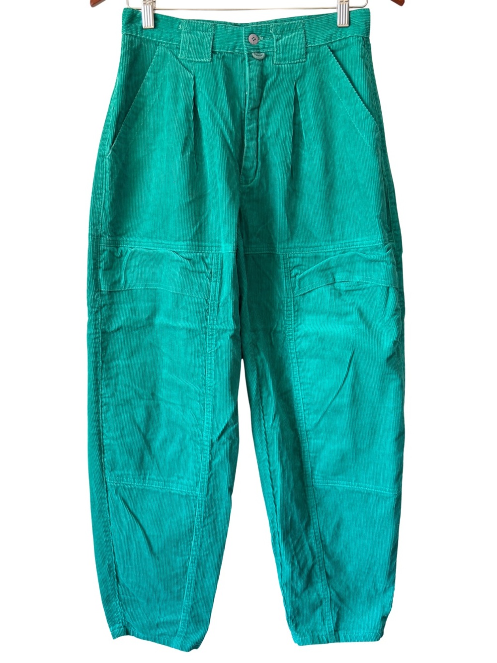 ESprit Sport Green Corduroy Pants Junior Womens 11/12 High Rise Vintage Retro
